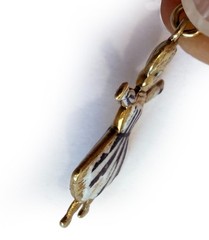 Rare Antique 14K Gold Enamel Nénette & Rintintin Lucky Charm Pair France