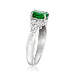 Vint Gr Tsavorite & Diamond Rng in Platinum Size 5