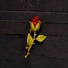 Vintage Women Flower Leave Enamel Brooch Pin Plant Badges Accessories Corsage