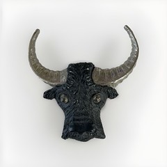 Vintage Signed Razza Bull or Water Buffalo Brooch, Good Condition, Striking