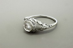 0.66Ct White Round Cut Filigree Engagement Wedding Ring In 925 Sterling Silver