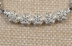 Swarovski Crystal Signed Swan Logo Necklace And Earrings Pave Crystal 16.5″