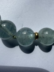 Vintage natural Aqua Marine Necklace With Gold Filled Beads And Clasp! 18”