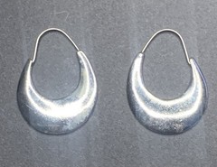Sterling Silver Crescent Hoop Earrings Minimalist Modern Half Moon Huggies