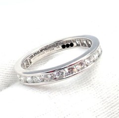 Tiffany & Co Platinum 0.80ct Diamond Full Circle Eternity 3mm Band Ring sz 4.5