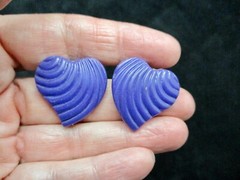 Vintage 1980’s Royal Purple Heart Pierced Earrings
