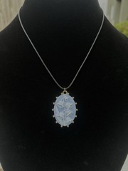 Vintage Style Flower Cameo Necklace Handmade