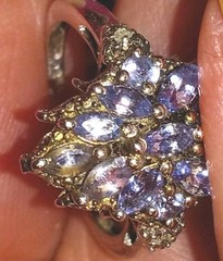 Tanzanite Cluster Ring size 5 never worn inside retailers original gift box
