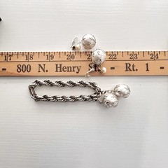 Vintage Celebrity Bracelet Earring Set Faux Pearls Wedding Baubles Dangling