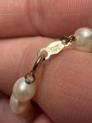 Vintage Single strand pearl necklace Lot of 3 with 10K gold clasps 17-18” inches