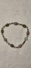 VTG 1/20 14K GOLD FILLED MULTI GEMSTONES CARVED BRACELET 7.5″ L