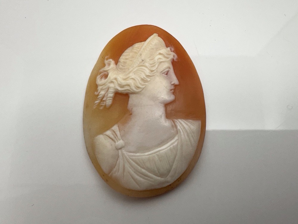 Antique Vintage Unmounted Hand Carved Shell Cameo 45mm X 30mm- 7 grams