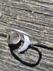 Vintage Moonstone Moon Bypass Ring Sterling Silver 925 Size 9.5 Celestial