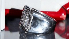 925 sterling silver size 11.25 ring 3.50ct cubic zirconia invisible set 17.90gr