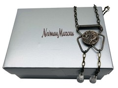 Vintage Upscale OOAK Artisan Egyptian Revival Glass Necklace Made In France BOX