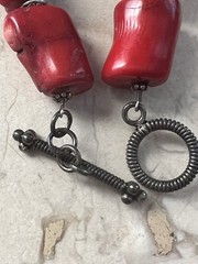 Vintage Chunky Red Coral Irregular Shaped Necklace & Earrings Set