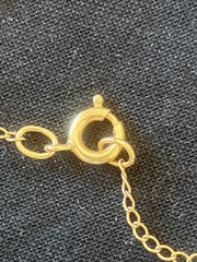 VTG SIGNED VAN DELL GOLD FILLED BLACK ONYX STONE PENDANT 1/20 14K W/ 17” CHAIN