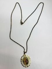 Vintage St Anthony Religious Necklace Pendant/Medal Gold Tone