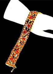 RARE JULIANA D&E GOLD-TONE ORANGE TOPAZ RHINESTONE STICKS & STONES BRACELET BOOK