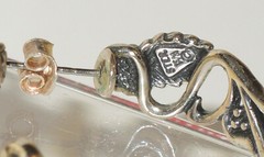 Vtg WM Co. Wheeler Western Two Tone Sterling Silver 12K Gold Hoop Earrings