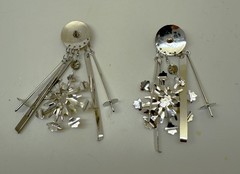 Vintage Lunch At The Ritz ST. MORITZ Ski/Snowflake Pierced Earrings