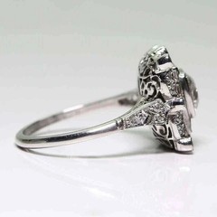 3Ct Vintage Art Deco Style Lab Created Diamond 14k White Gold FN Engagement Ring
