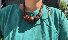 Rare Vintage Natural bovine horns Bone Necklace · Bold Statement
