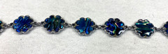 Vintage Abalone Shell Bracelet Flower Chain Iridescent Tropical Y2K 90s Jewelry