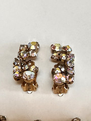 Estate VNTG Rainbow Clear AB Rhinestone High Sparkle Necklace Bracelet Earrings