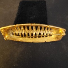 Statement JJ Brooch Pin Modern Contemporary Brushed Gold Tone MCM J Jonette EUC