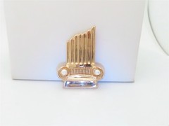 14K Gold Broken Column Pendant Masons Master Widow Pin Brooch Pearl Masonic P023