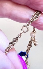 LOVELY Music Themed 14 Kt. Gold-Filled & Solid 14 Kt. Gold Pearl Charm Bracelet