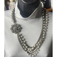 Lot Of Three Necklaces – Chunky Floral Insect Bee 16, 9 & 12 Inches Career Dress