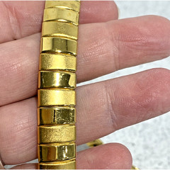 Gold panel chain necklace collar choker retro 1980’s runway career vintage chic
