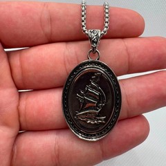 Vintage Sailing Ship Pendant Necklace Silver Tone Nautical Maritime Ocean Jewelr