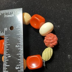 Chunky Bead Vintage Plastic Stretch Bracelet Varied Shapes