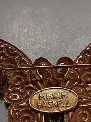 Miriam Haskell Vintage Gold-tone Butterfly Brooch