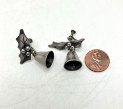 Vintage Screw-Back Taxco Holly Berry Bell Earrings