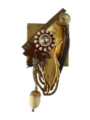 Lot of 5 Vintage Steampunk Brooch Chains Beads Metal Upcycled Connie Nanaimo BC