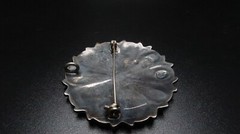 Vintage Sterling Silver Abalone Inlay Flower Brooch 4.5cm Signed HDA BB6