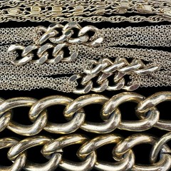 Gold Tone Chain Necklace Lot Mixed Metal Vintage Modern Chunky Chains 10pc