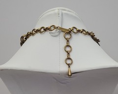 Vintage Statement Collar Necklace Topaz Colored Stones w/Pearls Goldtone Metal
