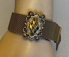 Victorian Revival Mesh Slide Tassel Fringe Bracelet Adjustable Clasp Fits All