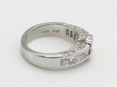 $12,000 2.50ct VS G & Fancy Intense Yellow Diamond Platinum Wedding Ring 13g