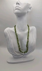 Lime Green Citrine Choker with 14K Gold Clasp – Natural Stone Chips – 8.5″