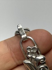 Danish Designer La Paglia Sterling Silver Floral Link Flower Bracelet 6.25in