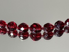 Vtg Czech 34″ Bead Necklace Deep Garnet Red Faceted Glass Opera Length Flapper