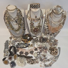 Large Lot of Signed Designer Costume Jewelry 42 Items 5.5 Lbs Cookie Lee Chico’s