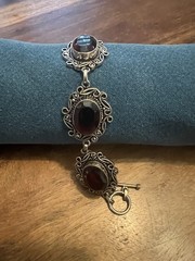 Vintage Silver and Garnet Bracelet