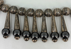 Vintage TAXCO Mexico JMS Jose Marmolejo STERLING SILVER & Hematite NECKLACE 166g